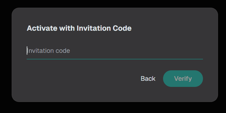 Invite code activation